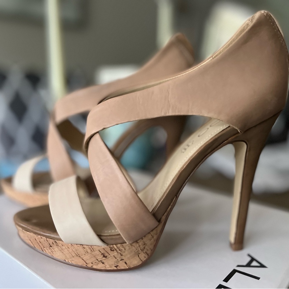 Brand new never worn! Beige cream open strapped heels